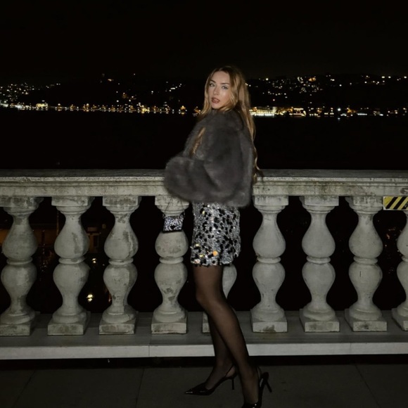 ZARA CROPPED FAUX FUR JACKET - Picture 5 of 16